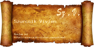 Szurcsik Vivien névjegykártya